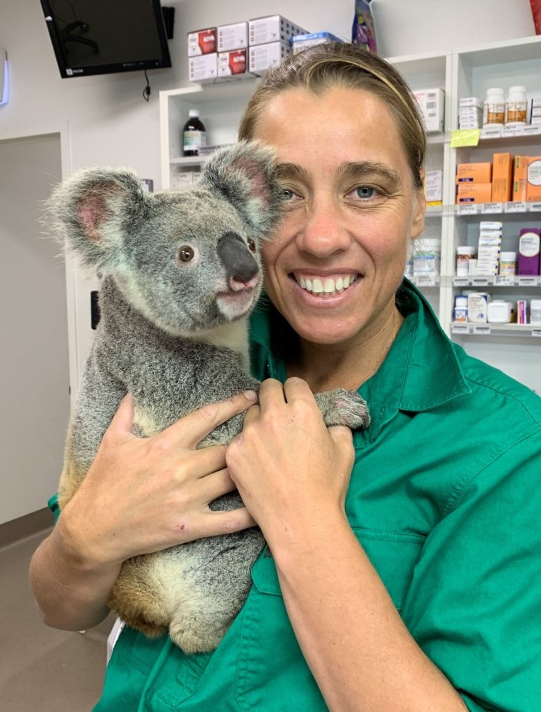 Sarah Morton holding a koala