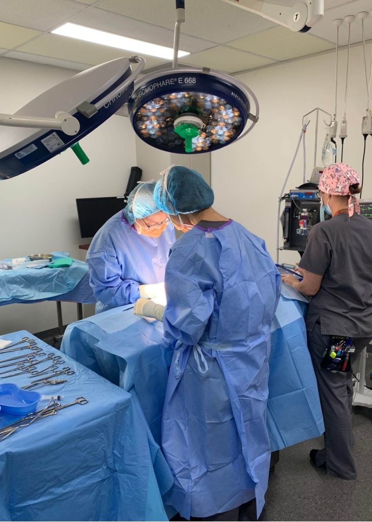 ARH surgeon Sarah Goldsmid in theatre doing surgery