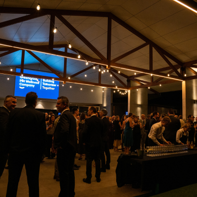 People enjoying drinks at the gala dinner